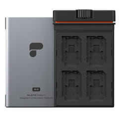 PolarPro Slate II memory card case 24 cards Aluminium, Thermoplastic elastomer (TPE) Grey