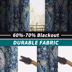 DriftAway Christmas Curtains for Bedroom 84 Inch Room Darkening Blackout Medallion Floral Peacock Pattern for Living Room Window Drapes Grom