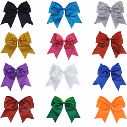 Glitter Cheer Bows - Cheerleading Softball Gifts for Girls and Women Team Bow with Ponytail Holder Complete your Cheerleader Outfit Uniform Strong Hai