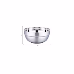 SUNRISE Mirror Polished Double-Wall Insulated Stainless Steel Soup Bowl (Pack of 2) (32 oz) Kitchen Supply