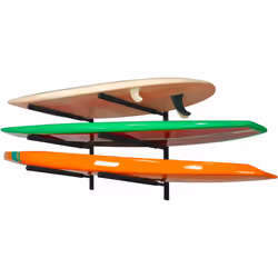 Heavy Duty Steel 3 levels Wall Mount Paddle Board Racks, Surfboard Hanger with Padded Foam, Store and display, Surfboards, Sn ...