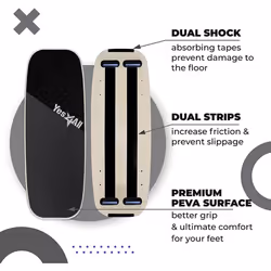 Yes4All Balance Board  Surf Balance Board Trainer For Adults With Adjustable Stoppers  Improve Balance  Agility & Core Strength