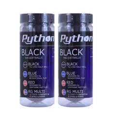 Python 3 Ball Can Black Racquetballs (Long Rally Ball!) (2-Packs/Cans
