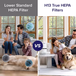 Levoit Air Purifier for Home, Quiet H13 HEPA Filter Removes 99.97% of Pollen, Allergy Particles, Dust, Smoke, Portable Air Cleaner for Bedroom with 3