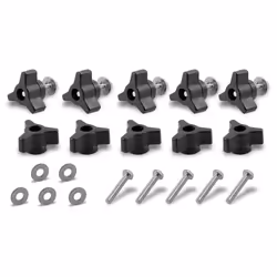 Fulton 1/4 inch x 20 tpi T-Track/T-Slot Through-Hole Knobs Bolts and Washers Accessory Replacement Parts (10 Pack)