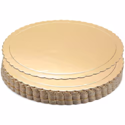 Juvale 12-Pack 10 Inch Round Cake Board  Gold Scalloped Cake Boards for Weddings  Birthdays  Baking and Desserts  Grease-Proo ...