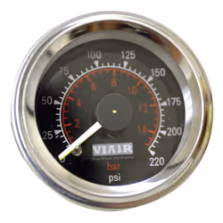 2"" Dual Needle Gauge (Black Face Illuminated 220 PSI)