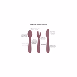 Ezpz EZPZ Happy Utensils (Mauve)