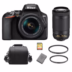 NIKON D3500 KIT 18-55mm VR+70-300MM VR+32G card+Bag+EN-EL14A+Protector