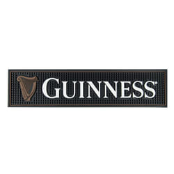 Guinness Gaelic Label Bar Mat - Non Slip Black PVC Rubber Drip Tray (White) | Guinness Official Merchandise No Spillage Bar Mat