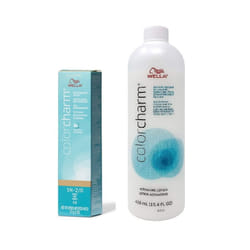 ) Wella Color Charm 1N Black Demi â Permanent Haircolor - 1N + Activating Lotion (15.4oz