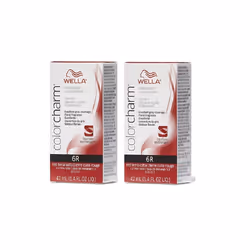 6R Red Terra Cotta Wella Color Charm Permanent Haircolor - 6R â pack of 2