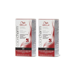 6R Red Terra Cotta Wella Color Charm Permanent Haircolor - 6R â pack of 2