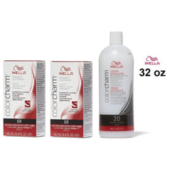 32oz) 6R Red Terra Cotta Wella Color Charm Permanent Haircolor - 6R + 6R + Developer (Vol. 20