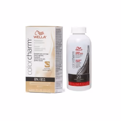 3.6oz ) Wella Color Charm Permanent Liquid Haircolor - 8N + Developer (Vol. 20