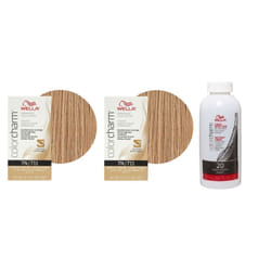 3.6oz) Wella Color Charm Permanent Liquid Haircolor - 7N+7N+Developer (Vol. 20