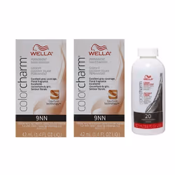 3.6oz) Wella Color Charm Permanent Liquid Haircolor - 9NN+9NN+Developer (Vol. 20