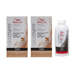 3.6oz) Wella Color Charm Permanent Liquid Haircolor - 9NN+9NN+Developer (Vol. 20