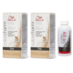 3.6oz) Wella Color Charm Permanent Liquid Haircolor - 7NN+7NN+Developer (Vol. 20