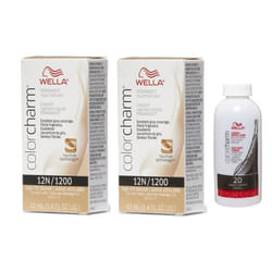 3.6oz) Wella Color Charm Permanent Liquid Haircolor - 12N+12N+Developer (Vol. 20