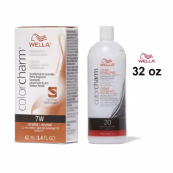 32oz ) 7W Caramel Wella Color Charm Permanent Haircolor - 7W + Developer (Vol. 20