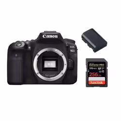 CANON EOS 90D Body+SANDISK Extreme Pro 256GB 170MB/s+LP-E6N Battery