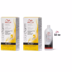 32oz ) Wella Color Charm Haircolor 4G Dark Golden Brown - 4G + 4G+Developer (Vol. 20