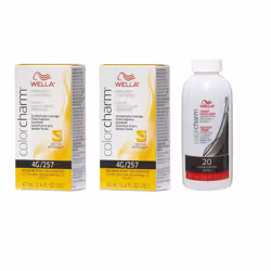 3.6oz ) Wella Color Charm Haircolor 4G Dark Golden Brown - 4G + 4G+Developer (Vol. 20