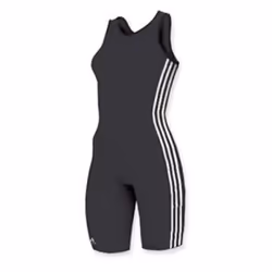 adidas Women's 3 Stripe Wrestling Singlet (Black/White GL)