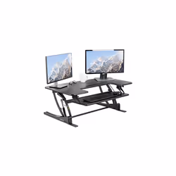 VIVO 107cm Height Adjustable Stand Up Desk Converter, V Series, Quick Sit to Stand Tabletop Dual Monitor Riser Workstation, B ...