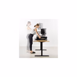 VIVO 107cm Height Adjustable Stand Up Desk Converter, V Series, Quick Sit to Stand Tabletop Dual Monitor Riser Workstation, Black, DESK-V000VL