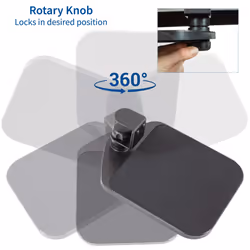 VIVO Desk Clamp Adjustable Computer Mouse Pad and Device Holder Extended Rotating Platform Tray  Fits up to 2 inch Desktops  Black  MOUNT-MS01A