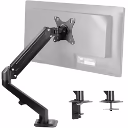 VIVO Articulating Single 17 to 27 inch Pneumatic Spring Arm Clamp-on Desk Mount Stand  Fits 1 Monitor Screen with Max VESA 10 ...