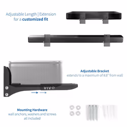 VIVO Steel Universal Dual Soundbar Wall Mount L Brackets  Adjustable Extending Speaker Arm Holders  Black  Mount-SPSB4