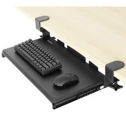 VIVO Small Keyboard Tray  Under Desk Pull Out with Extra Sturdy C Clamp Mount System  20 Inches (26 Inches Including The Clamps) x 11 Inches Slide-Out