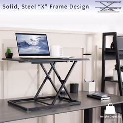 VIVO Ultra-Slim Single Top Height Adjustable Standing Desk Riser  Compact Sit Stand Desktop Converter for Monitor or Laptop  Black  DESK-V001J