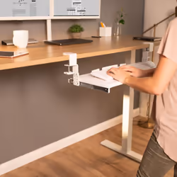 VIVO Large Height Adjustable Under Desk Keyboard Tray  C-clamp Mount S