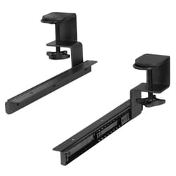 VIVO Clamp and 12 inch Rail Set for DIY Custom Wooden Keyboard Trays (Rail Set Only - Tray Not Included)  Pull Out Slider Track with C-clamp Mount Sys
