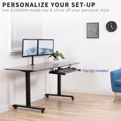VIVO Clamp and 12 inch Rail Set for DIY Custom Wooden Keyboard Trays (Rail Set Only - Tray Not Included)  Pull Out Slider Track with C-clamp Mount Sys