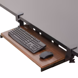 VIVO Clamp-on Computer Keyboard and Mouse Under Desk Mount Slider Tray 27 (33 Including Clamps) x 11 inch Pull Out Platform ...