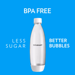 SodaStream 1L Twin Pack Dishwasher Safe Slim Bottle (White)