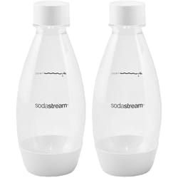 SodaStream 0.5L Twin Pack Dishwasher Safe Slim Bottle (White)