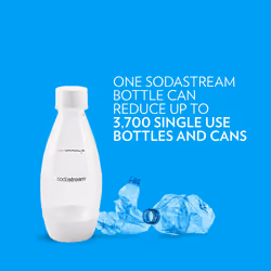 SodaStream 0.5L Twin Pack Dishwasher Safe Slim Bottle (White)