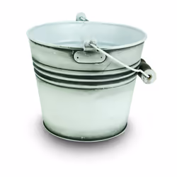 Planter With Handle Banded Metal Rustic White 6-In.