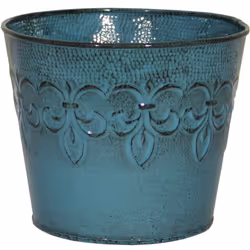 Robert Allen MPT01887 Fluer De Lis Series Metal Planter Flower Pot 4