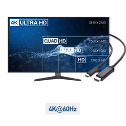 USB C to HDMI Cable 1.8m (USB-C to HDMI Cable) Supporting 4K 60Hz in Black - Thunderbolt 4 &3 / USB4 Port Compatible