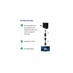 8K USB C to DisplayPort Adapter (USB C to DP Adapter) Support 8K (7680x4320) DisplayPort 1.4 - Thunderbolt 3 Compatible for iPhone 15 Pro Max Plus,