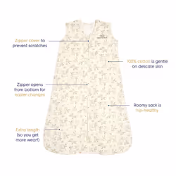 HALO SleepSack  100% Cotton Wearable Blanket  Swaddle Transition Sleeping Bag  TOG 0.5  Lullaby Forest  Medium  6-12 Months