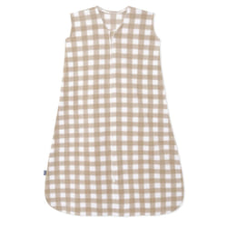 HALO Sleepsack  Micro-Fleece Wearable Blanket  Swaddle Transition Sleeping Bag  TOG 1.0  Gingham Tan  Medium  9-12 Months