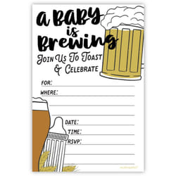 Baby is Brewing Baby Shower Invitations (20 Count) with Envelopes